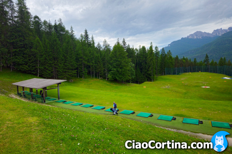 Panorama of the Dolomites from the golf courses of Cortina